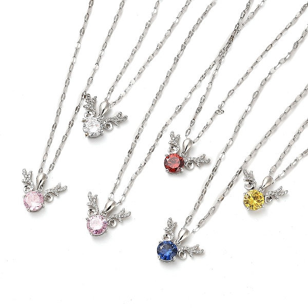 PandaHall Deer Platinum Brass Micro Pave Cubic Zirconia Pendant Necklaces, with Glass, Mixed Color, 15.55 inch(39.5cm) Brass Deer Multicolor
PandaHall Deer Platinum Brass Micro Pave Cubic Zirconia Pendant Necklaces, with Glass, Mixed Color, 15.55 inch(39.5cm) Brass Deer Multicolor