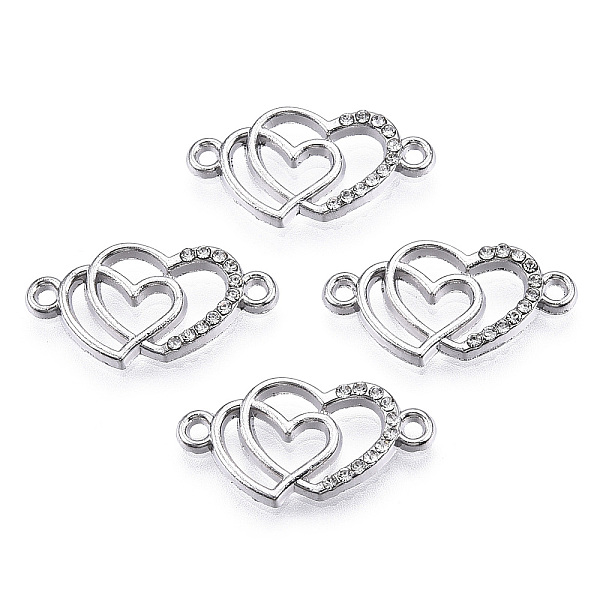 PandaHall Alloy Rhinestone Links connectors, Double Heart, Platinum, 12.5x25x2.5mm, Hole: 1.5mm Alloy+Rhinestone Heart Clear
PandaHall Alloy Rhinestone Links connectors, Double Heart, Platinum, 12.5x25x2.5mm, Hole: 1.5mm Alloy+Rhinestone Heart Clear