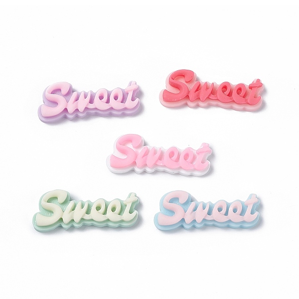 PandaHall Opaque Resin Cabochons, Word Sweet, Mixed Color, 37x14.5x6mm Resin Word Multicolor
PandaHall Opaque Resin Cabochons, Word Sweet, Mixed Color, 37x14.5x6mm Resin Word Multicolor