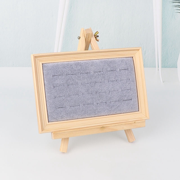 PandaHall 24 Slots Wood Jewelry Ring Organizer Display Rack, Ring Display Easel with Velvet, Rectangle, Light Grey, 14.7x22cm Wood Rectangle
PandaHall 24 Slots Wood Jewelry Ring Organizer Display Rack, Ring Display Easel with Velvet, Rectangle, Light Grey, 14.7x22cm Wood Rectangle