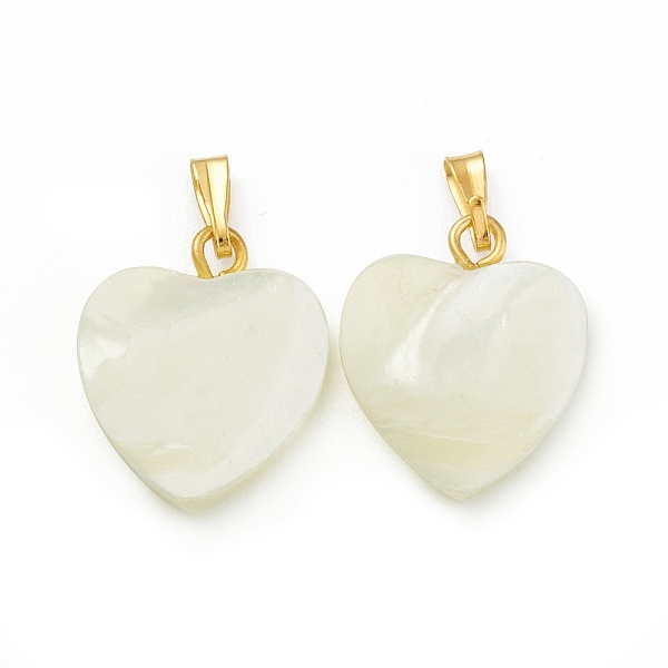 PandaHall Natural Trochid Shell/Trochus Shell Pendants, Heart Charms, with Golden Tone Iron Findings, Seashell Color, 17~17.5x14.5x3.5mm...
PandaHall Natural Trochid Shell/Trochus Shell Pendants, Heart Charms, with Golden Tone Iron Findings, Seashell Color, 17~17.5x14.5x3.5mm...