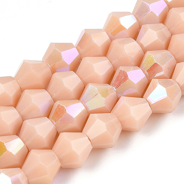 PandaHall Opaque Solid Color Electroplate Glass Beads Strands, AB Color Plated, Faceted, Bicone, PeachPuff, 6x5.5mm, Hole: 1.2mm, about..., Brown
PandaHall Opaque Solid Color Electroplate Glass Beads Strands, AB Color Plated, Faceted, Bicone, PeachPuff, 6x5.5mm, Hole: 1.2mm, about..., Brown