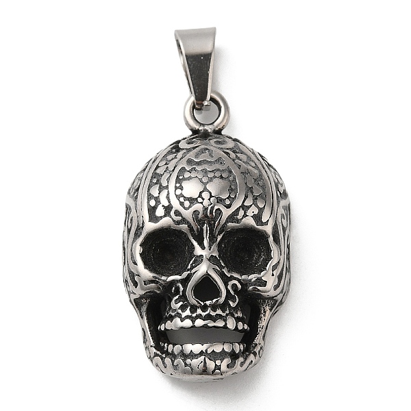PandaHall Titanium Steel Pendants, Antique Silver, Skull, 36x19.5x10.5mm, Hole: 9x4mm Titanium Steel Skull
PandaHall Titanium Steel Pendants, Antique Silver, Skull, 36x19.5x10.5mm, Hole: 9x4mm Titanium Steel Skull