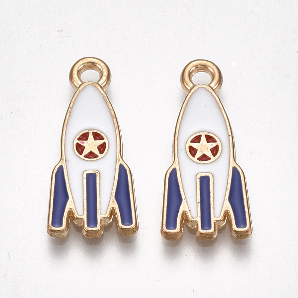 PandaHall Alloy Pendants, Cadmium Free & Lead Free, with Enamel, Rocket, Light Gold, White, 21x9x2mm, Hole: 2mm Alloy+Enamel Others White
PandaHall Alloy Pendants, Cadmium Free & Lead Free, with Enamel, Rocket, Light Gold, White, 21x9x2mm, Hole: 2mm Alloy+Enamel Others White