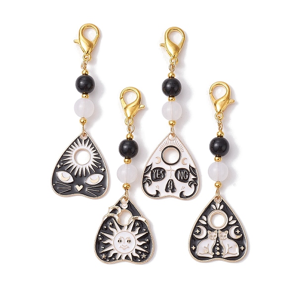 PandaHall 4Pcs Alloy Enamel Heart Pendant Decorations, with Acrylic Beads and Alloy Lobster Claw Clasps, Golden & Light Gold, Black, 70mm...
PandaHall 4Pcs Alloy Enamel Heart Pendant Decorations, with Acrylic Beads and Alloy Lobster Claw Clasps, Golden & Light Gold, Black, 70mm...