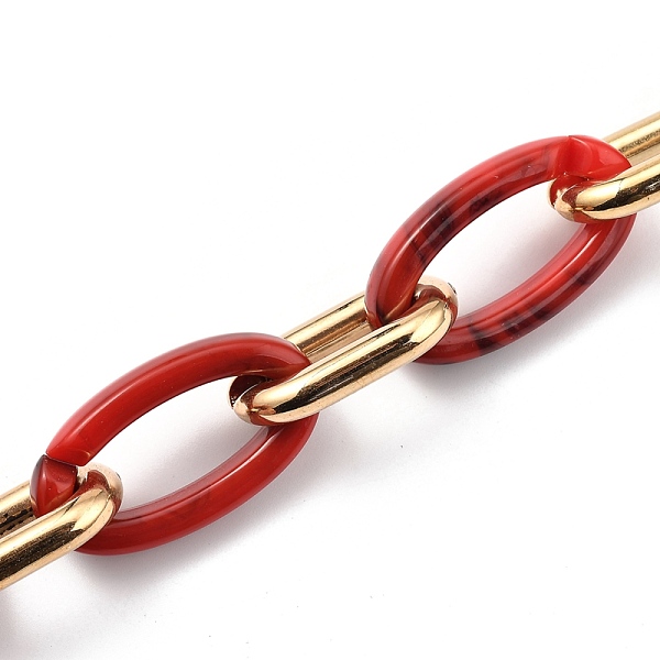 PandaHall Handmade CCB Plastic Cable Chains, with Acrylic Links, Golden, Red, Links: 28x17x5mm and 35x19.5x6mm, 39.37 inch(1m)/strand...
PandaHall Handmade CCB Plastic Cable Chains, with Acrylic Links, Golden, Red, Links: 28x17x5mm and 35x19.5x6mm, 39.37 inch(1m)/strand...