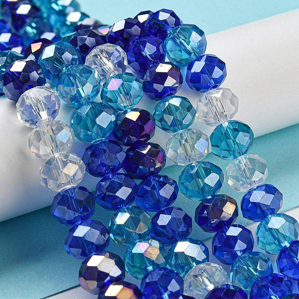 PandaHall Glass Beads Strands, Faceted, Rondelle, Blue, 10x8mm, Hole: 1mm, about 63~65pcs/strand, 19.2~20 inch(48~50cm) Glass Rondelle Blue
PandaHall Glass Beads Strands, Faceted, Rondelle, Blue, 10x8mm, Hole: 1mm, about 63~65pcs/strand, 19.2~20 inch(48~50cm) Glass Rondelle Blue