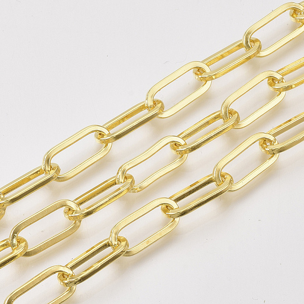PandaHall Unwelded Iron Paperclip Chains, Flat Oval, Drawn Elongated Cable Chains, Golden, 15x6x1.2mm Iron
PandaHall Unwelded Iron Paperclip Chains, Flat Oval, Drawn Elongated Cable Chains, Golden, 15x6x1.2mm Iron