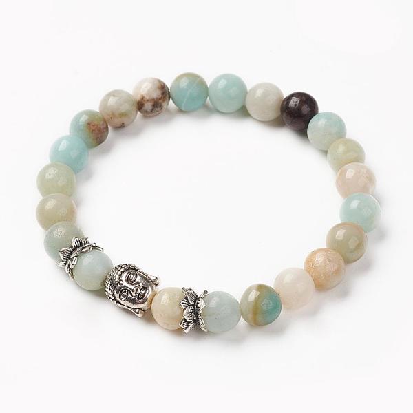 PandaHall Natural Amazonite Stretch Bracelets, Beaded Stretch Bracelets, with Tibetan Style Beads, Buddha Head, Antique Silver, 2-1/4 inch...
PandaHall Natural Amazonite Stretch Bracelets, Beaded Stretch Bracelets, with Tibetan Style Beads, Buddha Head, Antique Silver, 2-1/4 inch...