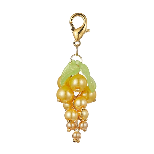 PandaHall Grape Glass Pendant Decoration, with Acrylic Leaf and Alloy Clasp, Gold, 57~60mm Glass Grape Gold
PandaHall Grape Glass Pendant Decoration, with Acrylic Leaf and Alloy Clasp, Gold, 57~60mm Glass Grape Gold