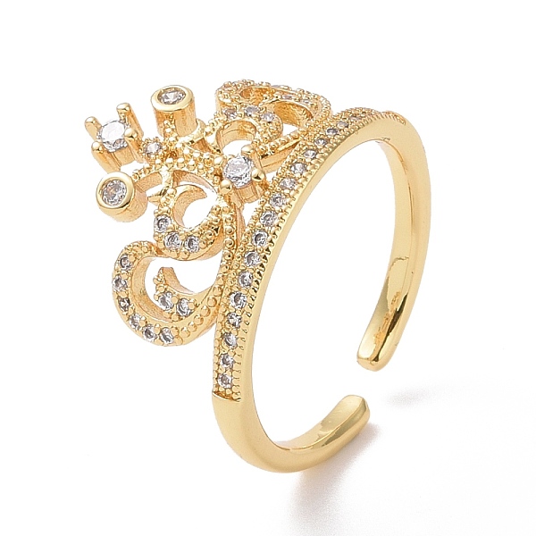 PandaHall Clear Cubic Zirconia Crown Open Ring, Brass Jewelry for Women, Cadmium Free & Lead Free, Real 18K Gold Plated, US Size 6(16.5mm)...
PandaHall Clear Cubic Zirconia Crown Open Ring, Brass Jewelry for Women, Cadmium Free & Lead Free, Real 18K Gold Plated, US Size 6(16.5mm)...