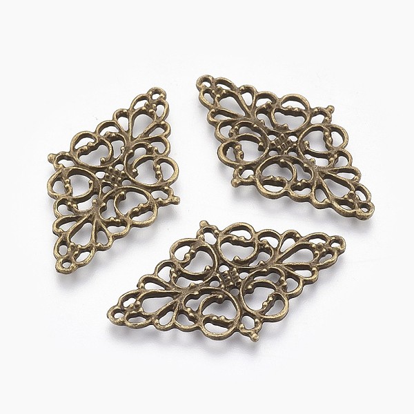 PandaHall Alloy Links, Filigree Joiners, Lead Free and Nickel Free, Rhombus, Antique Bronze, 47x27x2mm, Hole: 1.5mm Alloy Rhombus
PandaHall Alloy Links, Filigree Joiners, Lead Free and Nickel Free, Rhombus, Antique Bronze, 47x27x2mm, Hole: 1.5mm Alloy Rhombus
