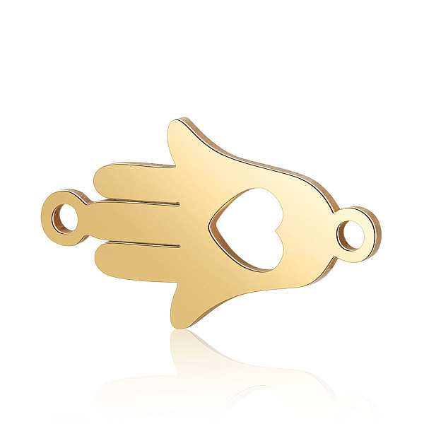 PandaHall Titanium Steel Links connectors, Hamsa Hand/Hand of Fatima/Hand of Miriam with Heart, Golden, 16.5x9.5x0.8mm, Hole: 1mm Titanium...
PandaHall Titanium Steel Links connectors, Hamsa Hand/Hand of Fatima/Hand of Miriam with Heart, Golden, 16.5x9.5x0.8mm, Hole: 1mm Titanium...