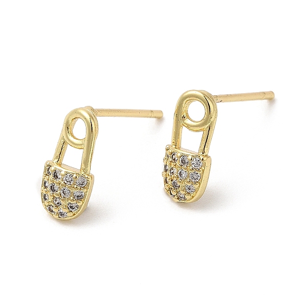 PandaHall Rack Plating Brass Safety Pin Stud Earrings with Cubic Zirconia, Lead Free & Cadmium Free, Real 18K Gold Plated, 10x5mm...
PandaHall Rack Plating Brass Safety Pin Stud Earrings with Cubic Zirconia, Lead Free & Cadmium Free, Real 18K Gold Plated, 10x5mm...