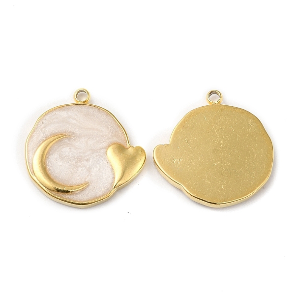 PandaHall Real 18K Gold Plated 304 Stainless Steel Pendants, with Enamel, Flat Round with Moon & Heart Charm, Cornsilk, 17.5x17x2mm, Hole...
PandaHall Real 18K Gold Plated 304 Stainless Steel Pendants, with Enamel, Flat Round with Moon & Heart Charm, Cornsilk, 17.5x17x2mm, Hole...