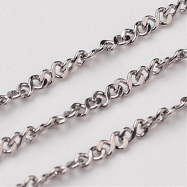 PandaHall 304 Stainless Steel Twisted Chains Curb Chain, Faceted, Soldered, Stainless Steel Color, 1.5x1mm 304 Stainless Steel
PandaHall 304 Stainless Steel Twisted Chains Curb Chain, Faceted, Soldered, Stainless Steel Color, 1.5x1mm 304 Stainless Steel