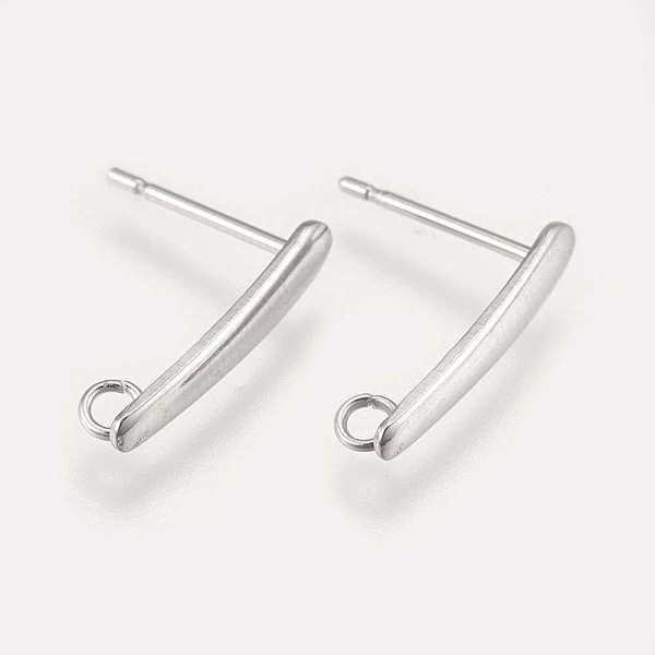 PandaHall 304 Stainless Steel Stud Earring Findings, with Loop, Rectangle, Stainless Steel Color, 15x3x1mm, Hole: 1.8mm, Pin: 0.8mm 304...
PandaHall 304 Stainless Steel Stud Earring Findings, with Loop, Rectangle, Stainless Steel Color, 15x3x1mm, Hole: 1.8mm, Pin: 0.8mm 304...