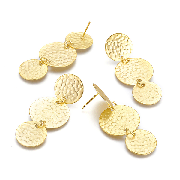 PandaHall Brass Ear Studs, Long-Lasting Plated, Flat Round, Matte Gold Color, 51~52mm, pin: 0.8mm Brass
PandaHall Brass Ear Studs, Long-Lasting Plated, Flat Round, Matte Gold Color, 51~52mm, pin: 0.8mm Brass