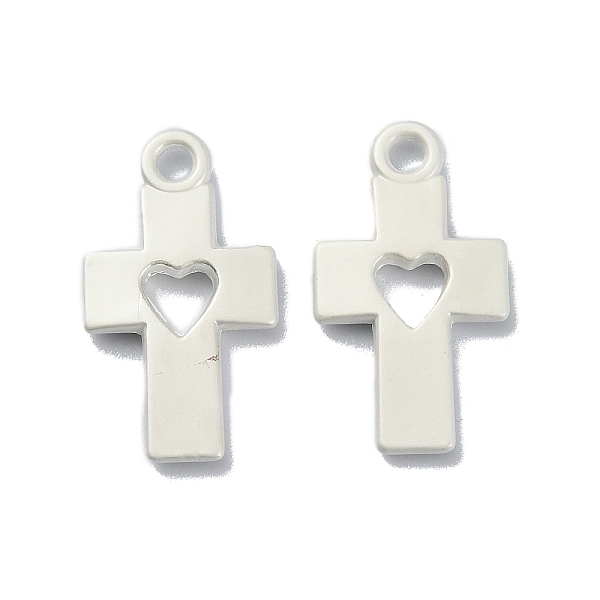 PandaHall Plating Alloy Pendant, Cross wtih Heart Charms, Matte Silver Color, 18.5x10x2mm, Hole: 1.8mm Alloy Cross White
PandaHall Plating Alloy Pendant, Cross wtih Heart Charms, Matte Silver Color, 18.5x10x2mm, Hole: 1.8mm Alloy Cross White