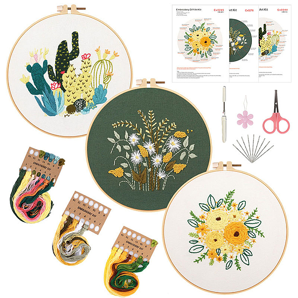PandaHall Flower Pattern Embroidery Beginner Kits, Including Embroidery Fabric & Thread, Needle, Wood Embroidery Hoop, Scissor, Seam Rippers..., Multicolor
PandaHall Flower Pattern Embroidery Beginner Kits, Including Embroidery Fabric & Thread, Needle, Wood Embroidery Hoop, Scissor, Seam Rippers..., Multicolor