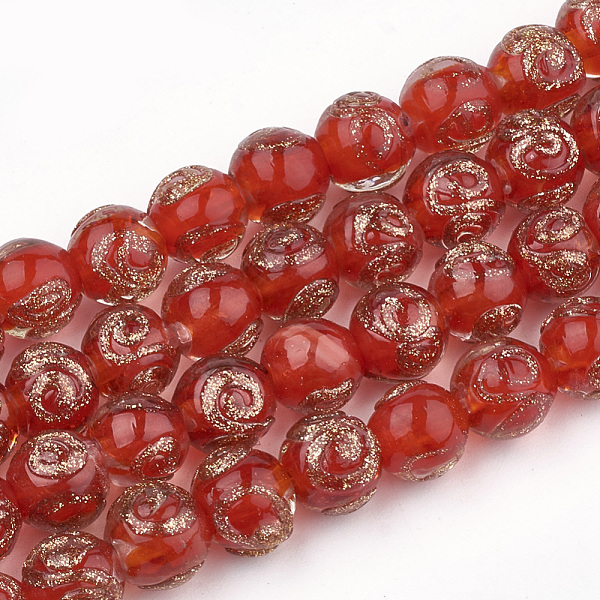 PandaHall Handmade Gold Sand Lampwork Beads, Round, Red, 8~9x7~7.5mm, Hole: 1.5~2mm Lampwork Round Red
PandaHall Handmade Gold Sand Lampwork Beads, Round, Red, 8~9x7~7.5mm, Hole: 1.5~2mm Lampwork Round Red