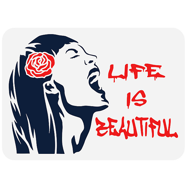 PandaHall FINGERINSPIRE Banksy Life is Beautiful Stencil 8.3x11.7inch Reusable Banksy Girl Painting Template DIY Art Rose Drawing Stencil...
PandaHall FINGERINSPIRE Banksy Life is Beautiful Stencil 8.3x11.7inch Reusable Banksy Girl Painting Template DIY Art Rose Drawing Stencil...