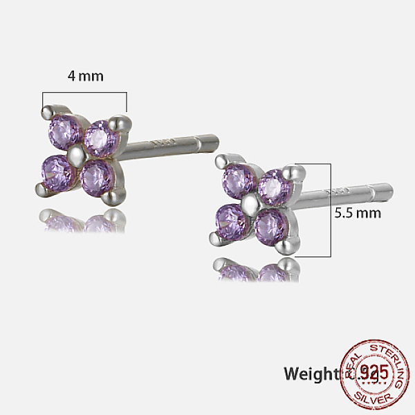 PandaHall Platinum Rhodium Plated Sterling Silver Flower Stud Earrings, with Cubic Zirconia, with S925 Stamp, Orchid, 4x4mm Cubic Zirconia..., Purple
PandaHall Platinum Rhodium Plated Sterling Silver Flower Stud Earrings, with Cubic Zirconia, with S925 Stamp, Orchid, 4x4mm Cubic Zirconia..., Purple
