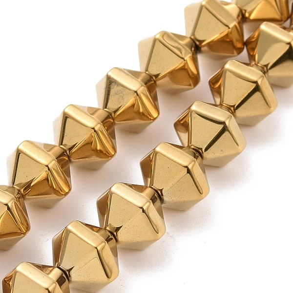 PandaHall Electroplated Non-magnetic Synthetic Hematite Beads Strands, Faceted, Bicone, Golden Plated, 8x10x8.5mm, Hole: 0.8mm, about...
PandaHall Electroplated Non-magnetic Synthetic Hematite Beads Strands, Faceted, Bicone, Golden Plated, 8x10x8.5mm, Hole: 0.8mm, about...
