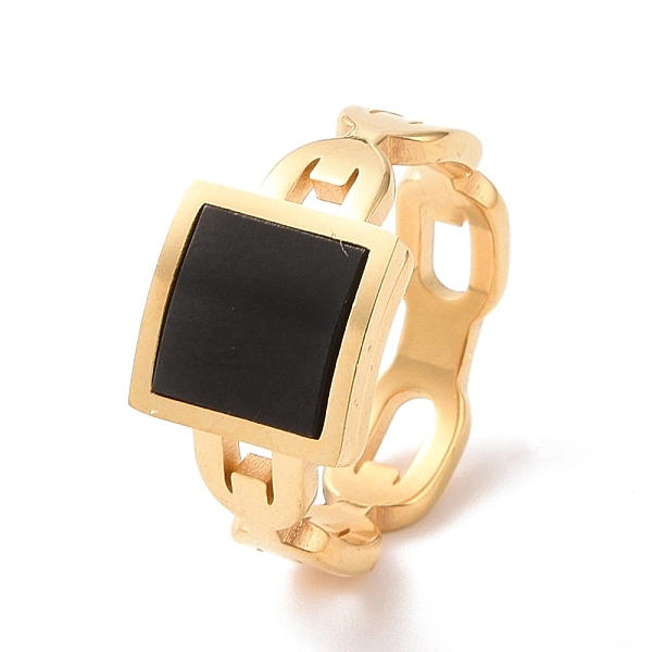 PandaHall Black Acrylic Square Finger Ring, Ion Plating(IP) 304 Stainless Steel Jewelry for Women, Golden, US Size 7(17.3mm) 304 Stainless...
PandaHall Black Acrylic Square Finger Ring, Ion Plating(IP) 304 Stainless Steel Jewelry for Women, Golden, US Size 7(17.3mm) 304 Stainless...