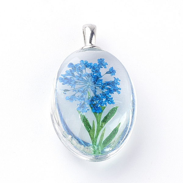 PandaHall Glass Pendants, with Dried Flower Inside, Oval, Platinum, Mixed Color, 31x18x10~11mm, Hole: 5x2mm Glass Oval Multicolor
PandaHall Glass Pendants, with Dried Flower Inside, Oval, Platinum, Mixed Color, 31x18x10~11mm, Hole: 5x2mm Glass Oval Multicolor