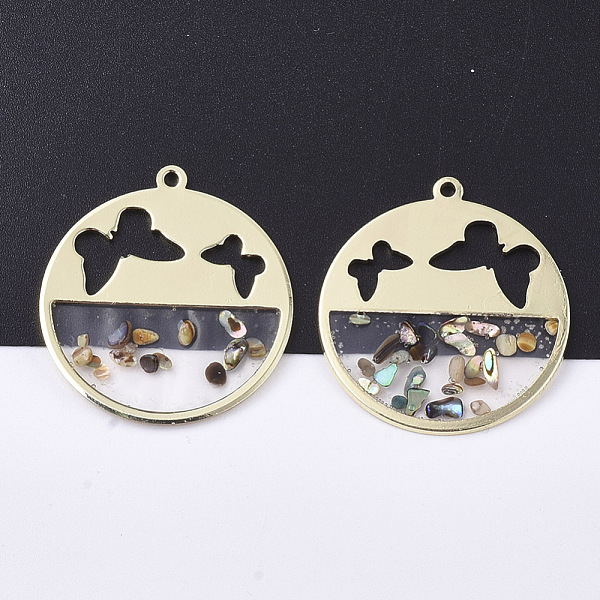 PandaHall Epoxy Resin Pendants, with Shell and Alloy Findings, Flat Round with Butterfly, Golden, Colorful, 31x28x1.5mm, Hole: 1.6mm...
PandaHall Epoxy Resin Pendants, with Shell and Alloy Findings, Flat Round with Butterfly, Golden, Colorful, 31x28x1.5mm, Hole: 1.6mm...