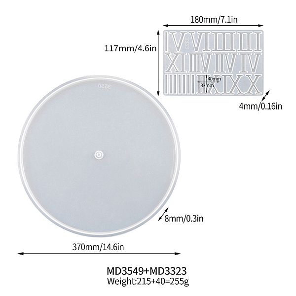 PandaHall DIY Silicone Clock Display Molds, UV Resin & Epoxy Resin Jewelry Making, White, Rectangle: 180x117x4mm, Flat Round: 370x8mm...
PandaHall DIY Silicone Clock Display Molds, UV Resin & Epoxy Resin Jewelry Making, White, Rectangle: 180x117x4mm, Flat Round: 370x8mm...