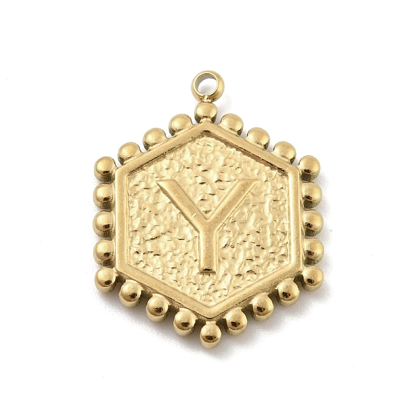 PandaHall 201 Stainless Steel Pendants, Golden, Hexagon with Letter Charm, Letter Y, 21x16.5x2mm, Hole: 1.5mm 201 Stainless Steel Letter Y
PandaHall 201 Stainless Steel Pendants, Golden, Hexagon with Letter Charm, Letter Y, 21x16.5x2mm, Hole: 1.5mm 201 Stainless Steel Letter Y