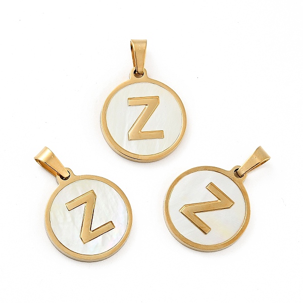 PandaHall Vacuum Plating 304 Stainless Steel with White Shell Pendants, Golden, Flat Round with Letter Charm, Letter.Z, 18x16x1.5mm, Hole...
PandaHall Vacuum Plating 304 Stainless Steel with White Shell Pendants, Golden, Flat Round with Letter Charm, Letter.Z, 18x16x1.5mm, Hole...