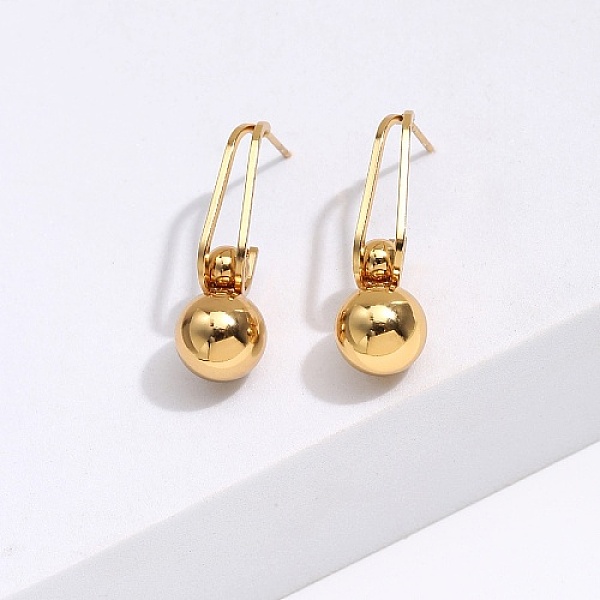 PandaHall 304 Stainless Steel Dangle Stud Earrings, Round Ball, Golden, 30x10mm Stainless Steel Round
PandaHall 304 Stainless Steel Dangle Stud Earrings, Round Ball, Golden, 30x10mm Stainless Steel Round