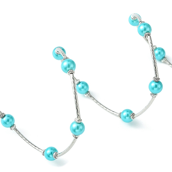PandaHall Fashion Wrap Bracelets, Glass Pearl Bracelets with Tube Beads, Cyan, Bracelet: about 60mm inner diameter, Sold per 40 Bracelets..., Blue
PandaHall Fashion Wrap Bracelets, Glass Pearl Bracelets with Tube Beads, Cyan, Bracelet: about 60mm inner diameter, Sold per 40 Bracelets..., Blue
