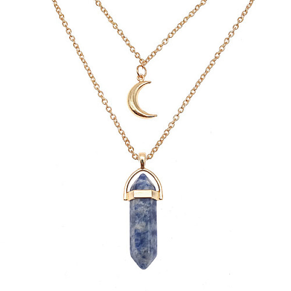 PandaHall Natural Blue Spot Jasper Cone Pendant Double Layer Necklace, with Moon Charms, 19.69 inch(50cm) Blue Spot Jasper Cone
PandaHall Natural Blue Spot Jasper Cone Pendant Double Layer Necklace, with Moon Charms, 19.69 inch(50cm) Blue Spot Jasper Cone