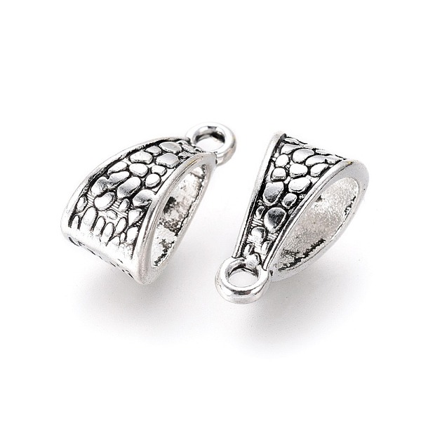 PandaHall Tibetan Style Alloy Tube Bails, Loop Bails, Bail Beads, Lead Free and Cadmium Free, Antique Silver, 14.5x7.5x8.5mm, Hole: 2mm...
PandaHall Tibetan Style Alloy Tube Bails, Loop Bails, Bail Beads, Lead Free and Cadmium Free, Antique Silver, 14.5x7.5x8.5mm, Hole: 2mm...
