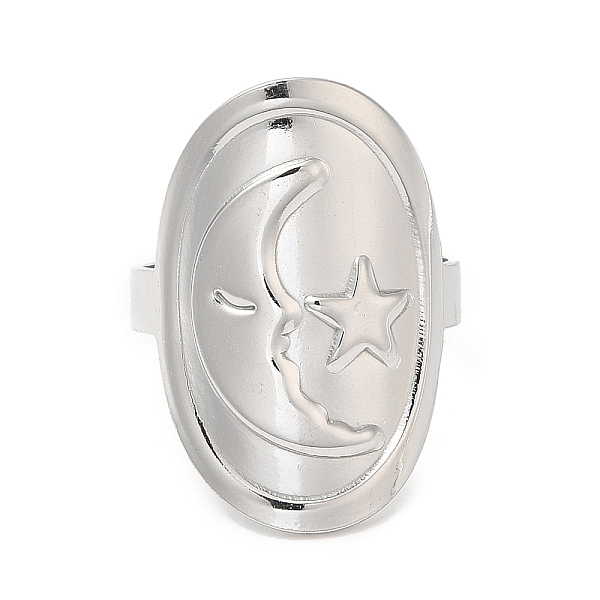 PandaHall 304 Stainless Steel Moon with Star Open Cuff Ring for Women, Stainless Steel Color, Inner Diameter: 18mm 304 Stainless Steel
PandaHall 304 Stainless Steel Moon with Star Open Cuff Ring for Women, Stainless Steel Color, Inner Diameter: 18mm 304 Stainless Steel