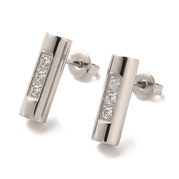 PandaHall Column 304 Stainless Steel Stud Earrings, with Cubic Zirconia, Stainless Steel Color, 15x4.5mm Cubic Zirconia Column
PandaHall Column 304 Stainless Steel Stud Earrings, with Cubic Zirconia, Stainless Steel Color, 15x4.5mm Cubic Zirconia Column