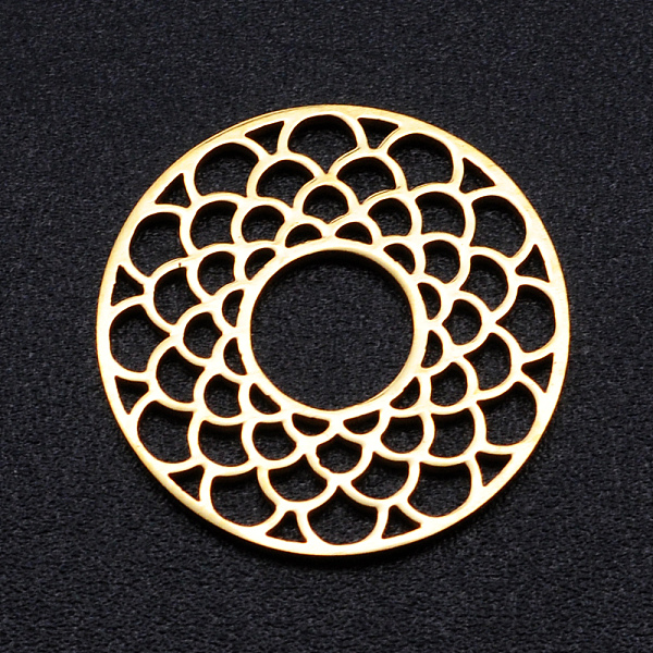 PandaHall 201 Stainless Steel Filigree Joiners Links, Laser Cut, Flat Round with Flower, Golden, 17.5x1mm 201 Stainless Steel Flat Round
PandaHall 201 Stainless Steel Filigree Joiners Links, Laser Cut, Flat Round with Flower, Golden, 17.5x1mm 201 Stainless Steel Flat Round