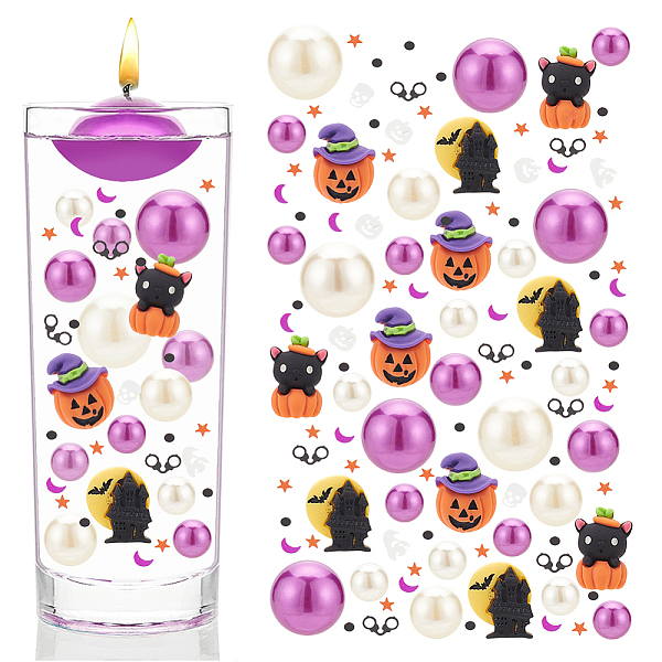 PandaHall BENECREAT 150 PCS Halloween Vase Filler Pearls, Round Plastic Beads, Including Moon, Cat and Pumpkin Resin Raised Discs, Art..., Multicolor
PandaHall BENECREAT 150 PCS Halloween Vase Filler Pearls, Round Plastic Beads, Including Moon, Cat and Pumpkin Resin Raised Discs, Art..., Multicolor