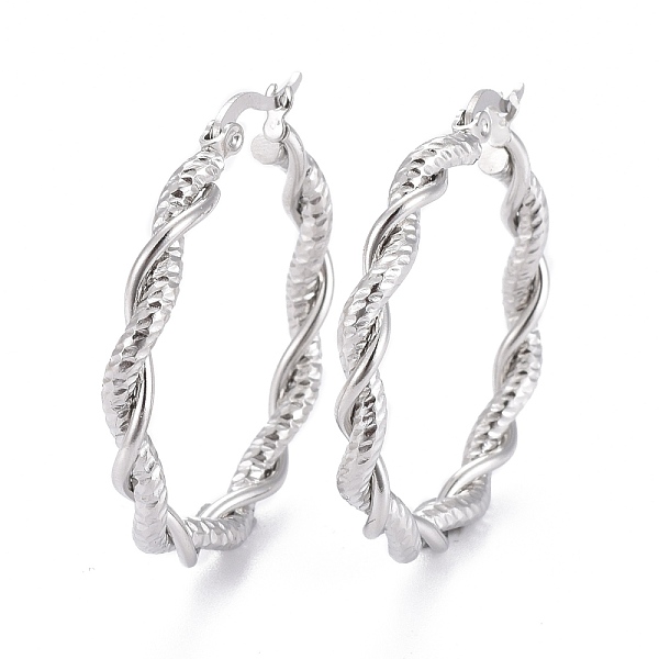PandaHall 304 Stainless Steel Hoop Earring, Hypoallergenic Earrings, with Ear Nut, Textured, Twisted Ring Shape, Stainless Steel Color...
PandaHall 304 Stainless Steel Hoop Earring, Hypoallergenic Earrings, with Ear Nut, Textured, Twisted Ring Shape, Stainless Steel Color...