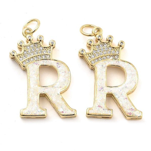 PandaHall Brass Micro Pave Clear Cubic Zirconia Pendants, with Synthetic Opal, Real 18K Gold Plated, with Jump Ring, Letter R...
PandaHall Brass Micro Pave Clear Cubic Zirconia Pendants, with Synthetic Opal, Real 18K Gold Plated, with Jump Ring, Letter R...