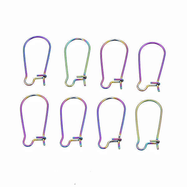 PandaHall 304 Stainless Steel Hoop Earrings Findings Kidney Ear Wires, Rainbow Color, 21 Gauge, 21x10~11x0.7mm 304 Stainless Steel
PandaHall 304 Stainless Steel Hoop Earrings Findings Kidney Ear Wires, Rainbow Color, 21 Gauge, 21x10~11x0.7mm 304 Stainless Steel