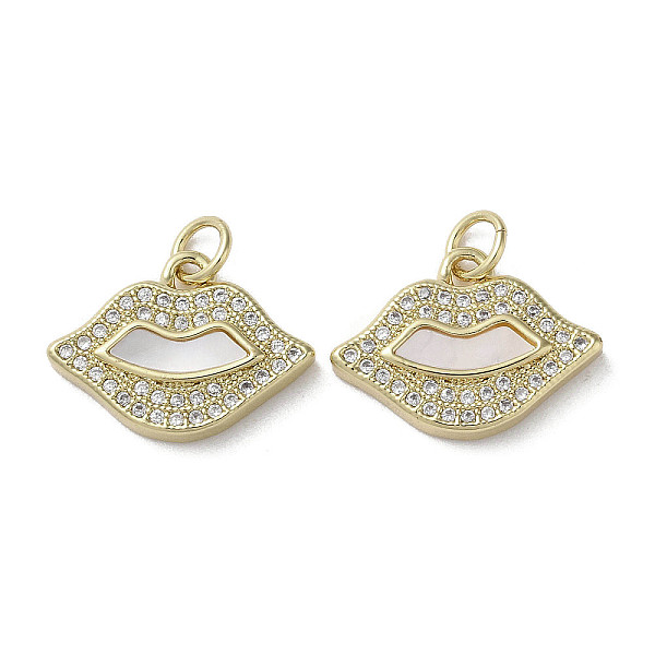 PandaHall Brass Micro Pave Cubic Zirconia Pendants, with Shell, Lip, Real 18K Gold Plated, 13x18x3mm, Hole: 3mm Brass+Cubic Zirconia+Shell..., Clear
PandaHall Brass Micro Pave Cubic Zirconia Pendants, with Shell, Lip, Real 18K Gold Plated, 13x18x3mm, Hole: 3mm Brass+Cubic Zirconia+Shell..., Clear