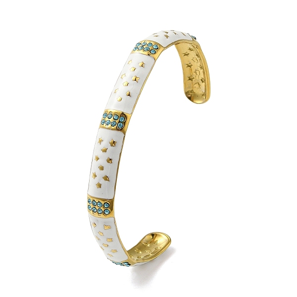 PandaHall 304 Stainlee Steel Enamel Open Cuff Bangles, Adjustable Rhinestone Bangles for Women, Real 18K Gold Plated, Medium Turquoise...
PandaHall 304 Stainlee Steel Enamel Open Cuff Bangles, Adjustable Rhinestone Bangles for Women, Real 18K Gold Plated, Medium Turquoise...