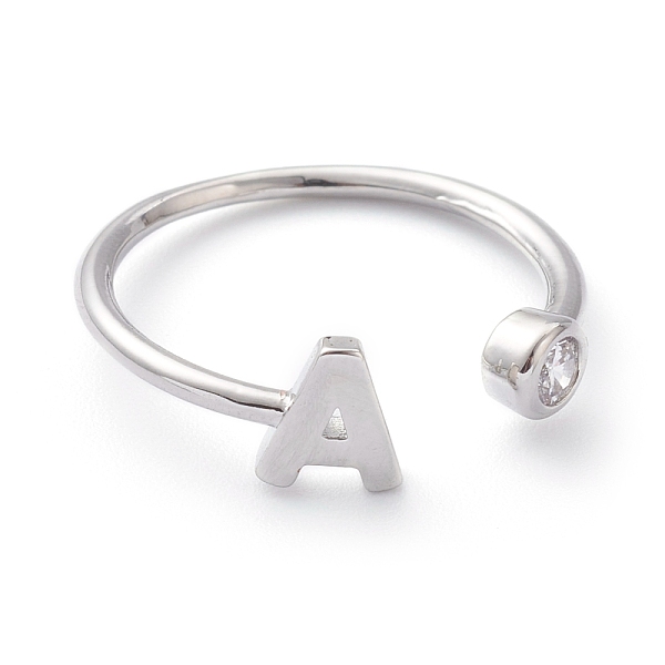 PandaHall Brass Micro Pave Clear Cubic Zirconia Cuff Rings, Open Rings, Long-Lasting Plated, Platinum, Letter A, US Size 6, Inner Diameter...
PandaHall Brass Micro Pave Clear Cubic Zirconia Cuff Rings, Open Rings, Long-Lasting Plated, Platinum, Letter A, US Size 6, Inner Diameter...