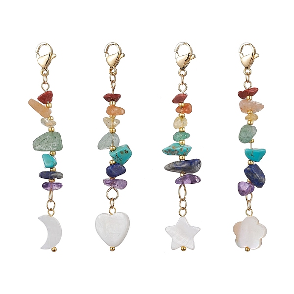 PandaHall Moon/Star/Heart/Flower Natural Freshwater Shell Pendant Decooration, Chakra Natural & Synthetic Mixed Stone Chip and Lobster Claw...
PandaHall Moon/Star/Heart/Flower Natural Freshwater Shell Pendant Decooration, Chakra Natural & Synthetic Mixed Stone Chip and Lobster Claw...