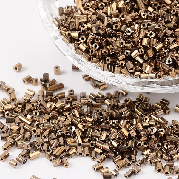 PandaHall Tube Plated Glass Bugle Beads, Metallic Colours, Copper Plated, 2~3x2mm, Hole: 1mm, about 2222pcs/50g Glass
PandaHall Tube Plated Glass Bugle Beads, Metallic Colours, Copper Plated, 2~3x2mm, Hole: 1mm, about 2222pcs/50g Glass